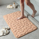 Simple Momery Foam Bathroom Mat 3D Cobblestone Pattern Absorbent Bath Rug Toilet Hallway Non-Slip Doormat Floor Carpet Washable