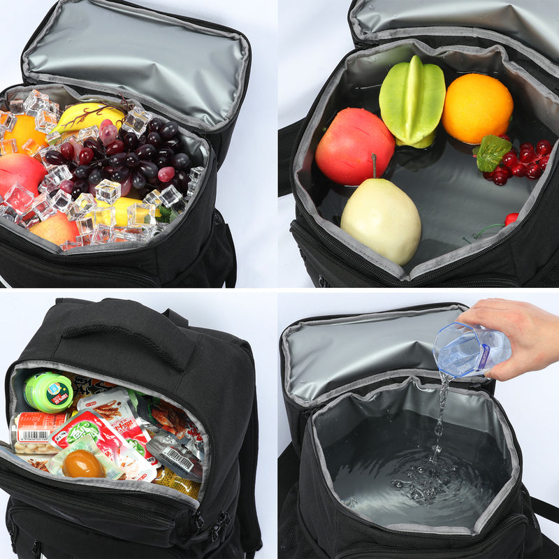 DENUONISS Isolierter Picknick-Rucksack Thermo-Bierkühltaschen Kühlschrank für Frauen Kinder Thermotasche 2 Fach Outdoor Wandern