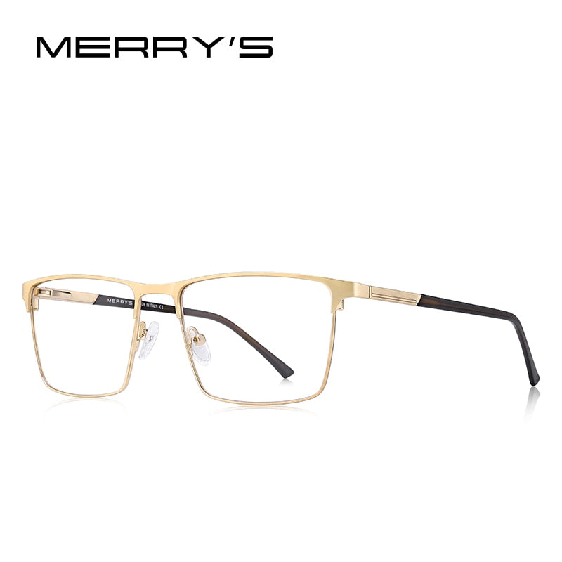 MERRYS DESIGN Men Titanium Alloy Glasses Frame Business Style Male Square Ultralight Eye Myopia Prescription Eyeglasses S2057