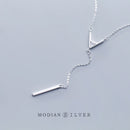 MODIAN New Adjustable Geometric Necklace for Women Real 925 Sterling Silver Letter A-shaped Chain Pendant Necklace Fine Jewelry