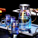 1.8L Colorful Glass kettle Heat-resistant Explosion-proof Large-capacity Teapot Fruit Juice Jug Drinkware Glass Pot Teacups set