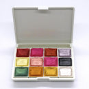 SeamiArt 12/24Color Glitter Water Color Acuarelas Metallic Gold Aquarela Pigment Paint Artist Painting Watercolors Art Supplies