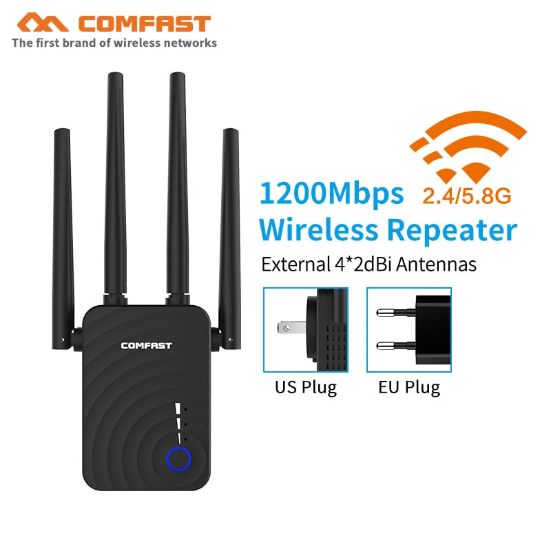 Long Range Extender 802.11ac Wireless WiFi Repeater Wi Fi Booster 2.4G/5Ghz Wi-Fi Amplifier 300/1200 M wifi router Access point