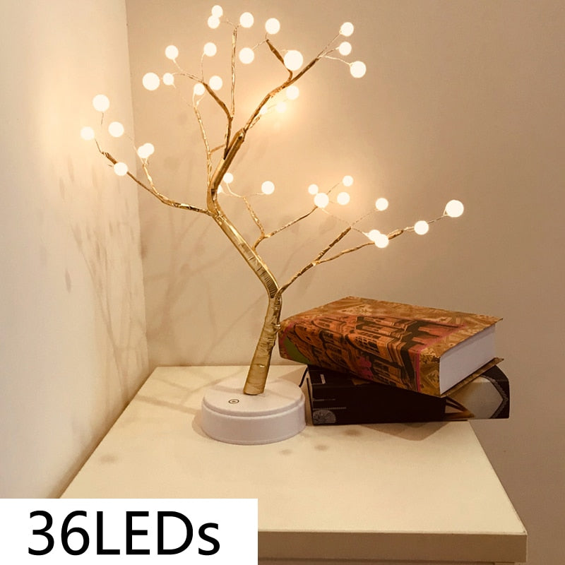 LED Copper Wire Tree Shape Night with Touch Sensor Switch Decoration Battery USB Led Table Lamp Table Light