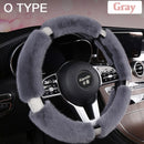 Karcle Fluffy Steering Wheel Cover with Bling Rhinestones Diamond Fur Furry Car Steering Covers Universal 38cm For Women Girl