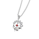 Thaya S925 Silver Necklace Lion Design Red Artificial Crystal Sterling Silver Pendant Necklace For Women Luxury Fine Jewelry