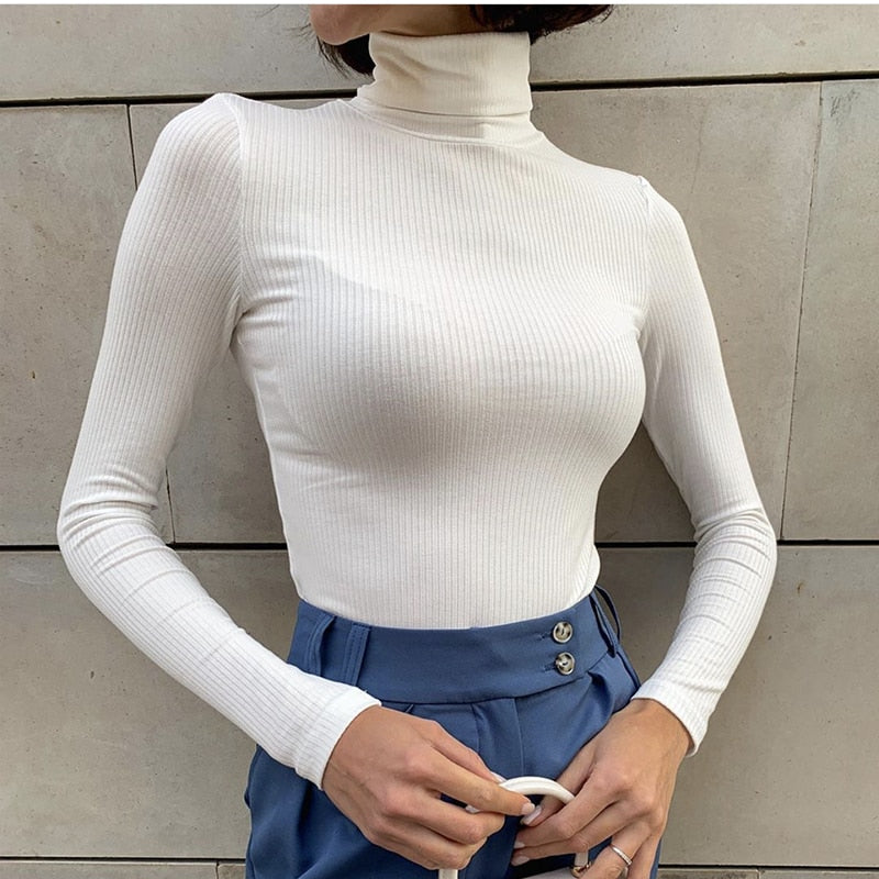 Hirsionsan Elegant Basic Knitted Sweater Women 2020 Bottoming Skinny Female Warm Knitwear Casual Pullovers Ladies Solid Jumper