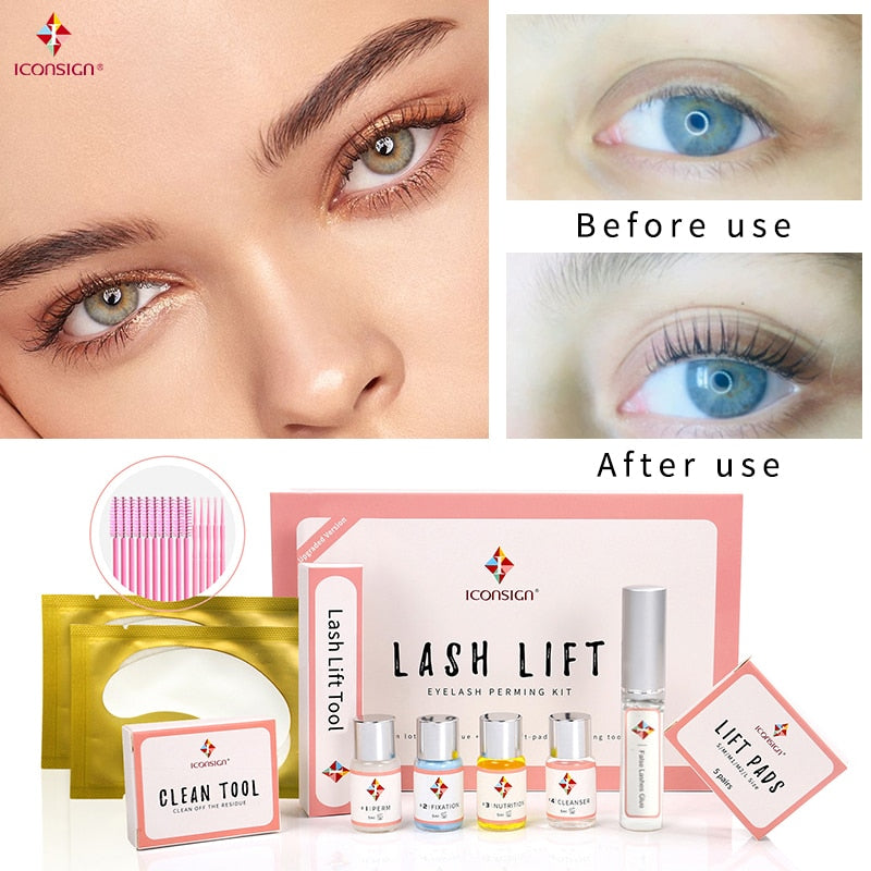 Upgrade Version ICONSIGN Lash Lift Kit Eyelash Perm Set Lifting Lashes Eyelash Curl Eyelash Enhancer For Salon Eye Makeup Tool