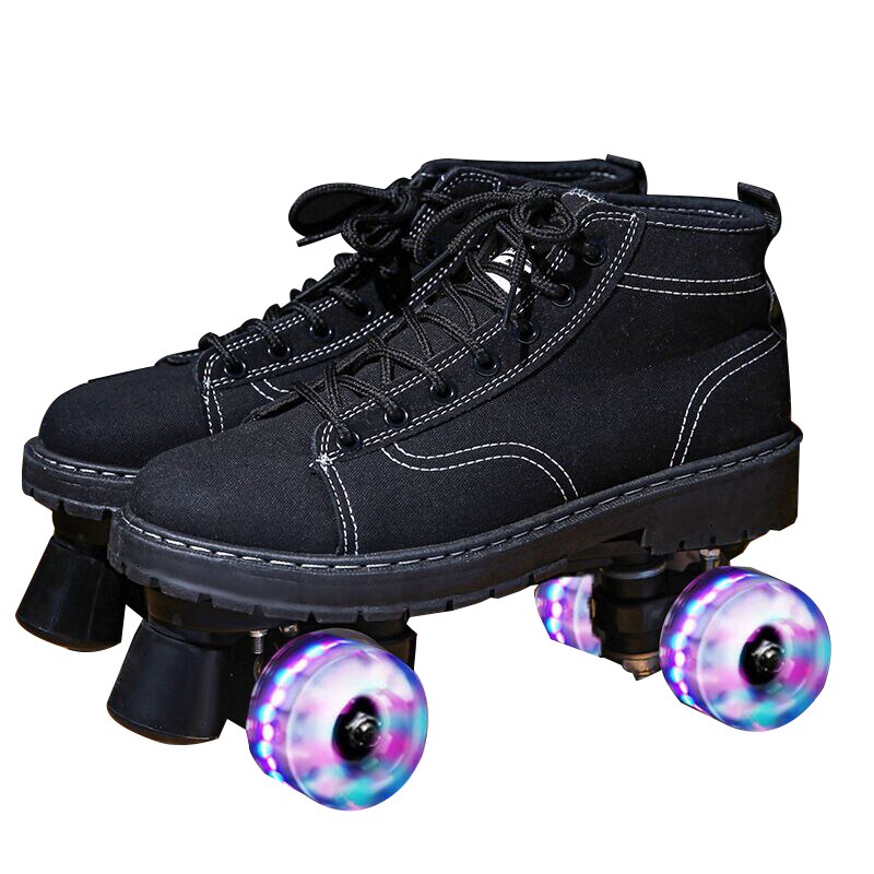 New Style Patines Adult Double-Row Roller Skates Four-Sheel  Adult Men Women Outdoor Roller Shoes