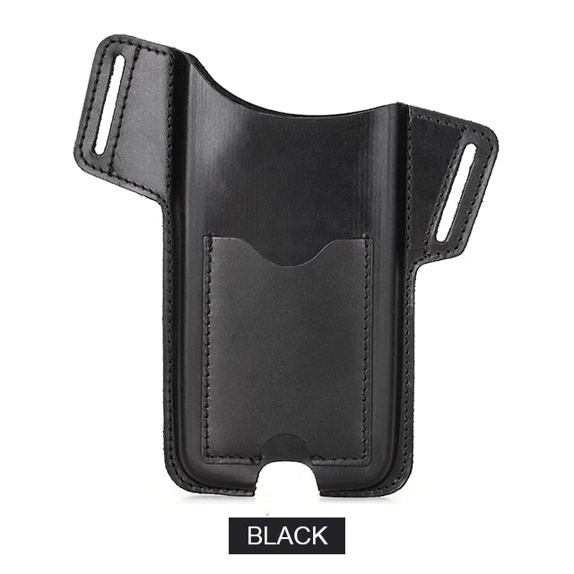 CONTACTS FAMILY 100% Cow Leather Phone Case for iPhone 14 Pro Max 13 12 11 Men Cellphone Loop Holster Case Belt Waist Phone Bag