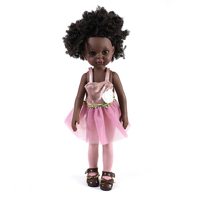 Muñecas BJD de pecas negras de 35cm, muñeca africana de silicona completa, muñecas BJD de niña bonita, juguete con traje para niñas, vestido DIY, juguetes de regalo