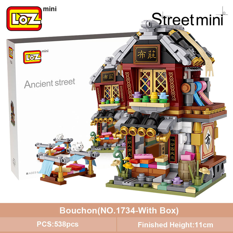 LOZ Mini Block Mini Chinatown China Street Chinese Tradition Special Model DIY Assembly Toys for Children Educational Anime