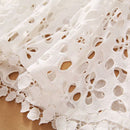 VGH Elegant White Maxi Dress For Women V Neck Half Sleeve High Waist Hollow Out Slim Dresses Women 2022 Spring New Style Fashion