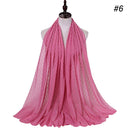 Luxuey Pom Pom Bubble Chiffon Hijab Scarf Women Long Shawl Wrap Muslim Headband Maxi Islamic Sjaal 180*70cm