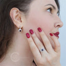 GEM'S BALLET 1,05 Karat runder natürlicher roter Granat klassischer Edelsteinring 100 % 925 Sterling Silber Trauringe für Damen Schmuck