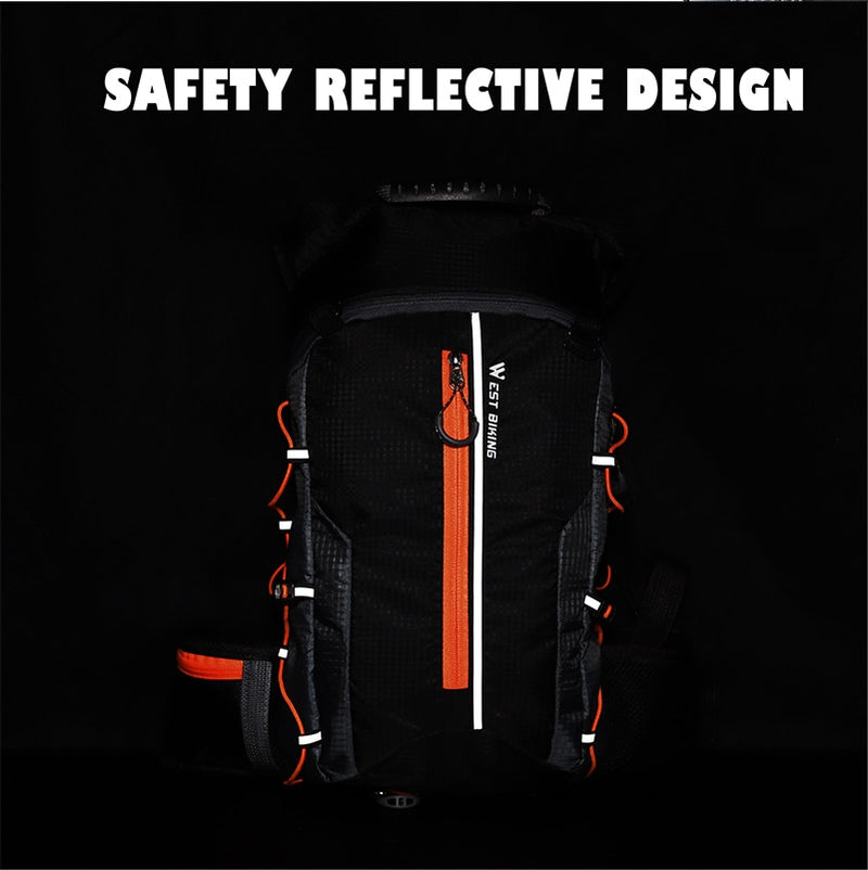 WEST BIKING Waterproof Bike Bag Portable Reflective Sports Cycling Backpack Outdoor Hiking Climbing MTB Bicycle Accessories