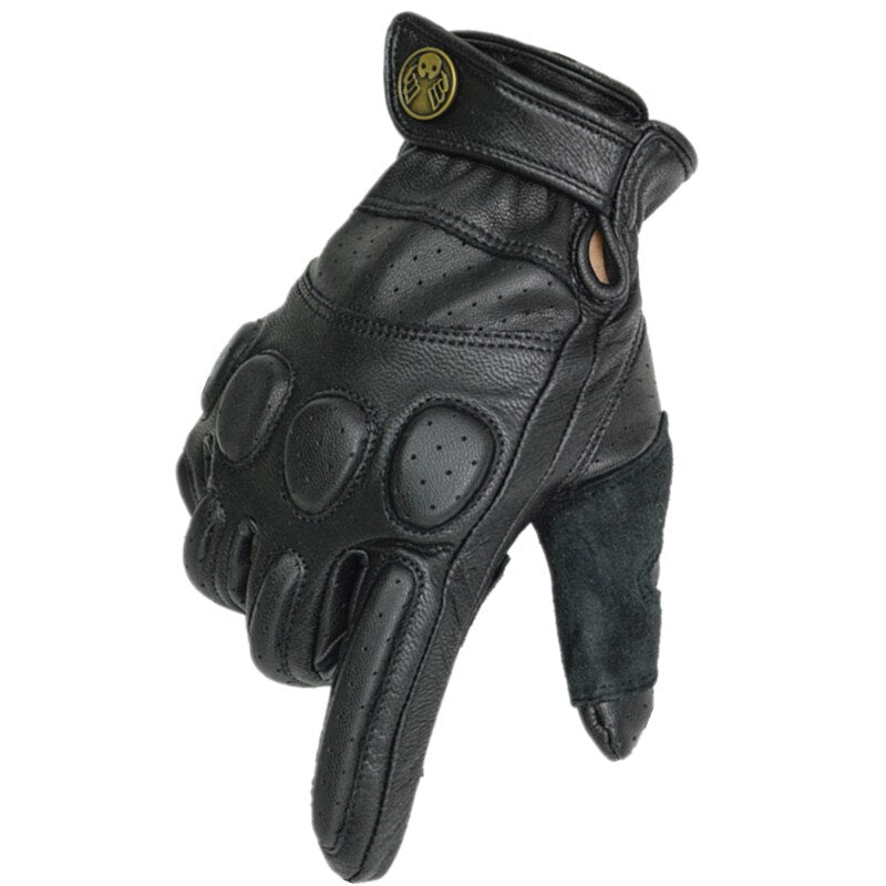 Free shipping Leather Motorcycle Gloves Safe Comfortable Touch Screen Motorbike  Gloves Men's outdoor road Riding Moto Gloves