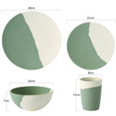 Eco Friendly Bamboo Fiber Tableware Set Lightweight Bamboo Plates Dinnerware Plate Bowl Cup Set for Party Camping Mother&