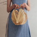 Summer Bamboo Beach Bag Women 2020 New Hand Woven Hollow Out Basket Wooden Purse Ladies Vacation Straw Bag Bohemia Sac Paille