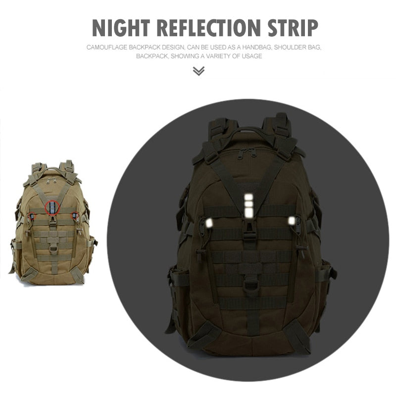 40L Camping Hiking Backpack Men Military Tactical Bag Outdoor Travel Bags Army Molle Climbing Rucksack Hiking Sac De Sport Bag