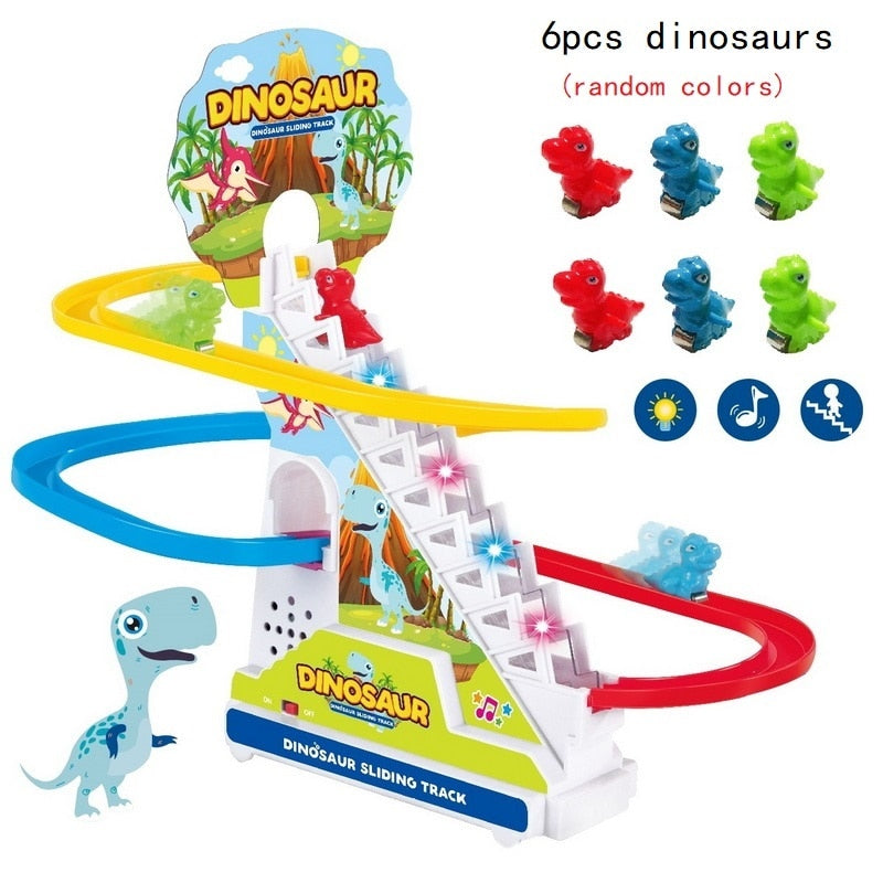 Klettern Treppen Track Spielzeug Cartoon Pinguin Dinosaurier Hund Ente Für Kinder Elektronische Musik Kinder Lustige Jungen Mädchen Geburtstagsgeschenk