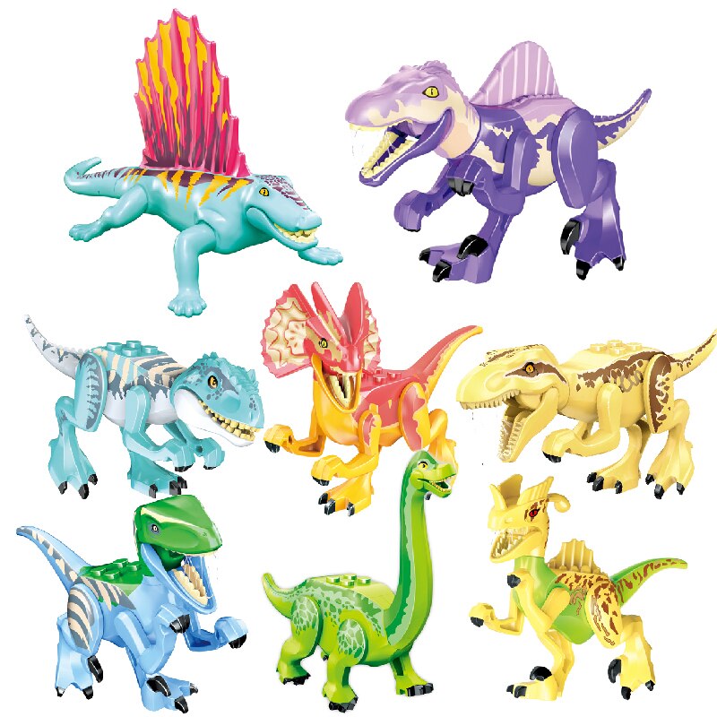 New Jurassic Dinosaur Rainforest Animals DIY Blocks Dinosaurs Mini Models Building Blocks Bricks Kid Dino Toys For Children