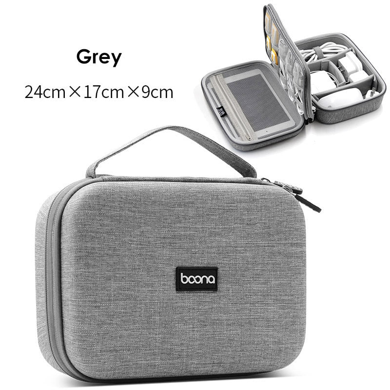 Hard Shell Digital Gadgets Storage Bag for Mac Adapter Mouse Data Cable Earphone HDD Electronics Gadgets Organizer Case