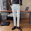 Pantalon Homme British Style Business Formal Wear Suit Pants Men Clothing Solid Slim Fit Casual Office Straight Trousers 5Colors