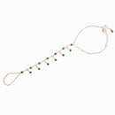 Oro rosa CZ encanto Cadena múltiple Borla Pulsera Brazalete Esclavo Brazalete de dedo Arnés de mano Pulseras de oro