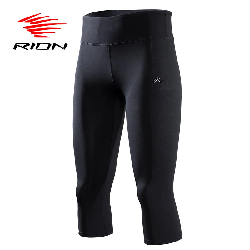 RION, pantalones de Yoga para mujer, mallas recortadas de Yoga para Fitness 3/4, mallas elásticas de realce para entrenamiento de cintura alta, mallas deportivas para gimnasio, Capris para correr