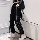 Women Elastic Waist Loose Streetwear Cargo Pants Female Fashion Ankle-length Jogging Trousers Ladies Plus Szie Casual Pants