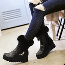 DORATASIA New Winter 34-43 Casual Flat Platform Snow Boots Women Warm Fur Platform Booties Ladies Height Increasing Shoes Woman