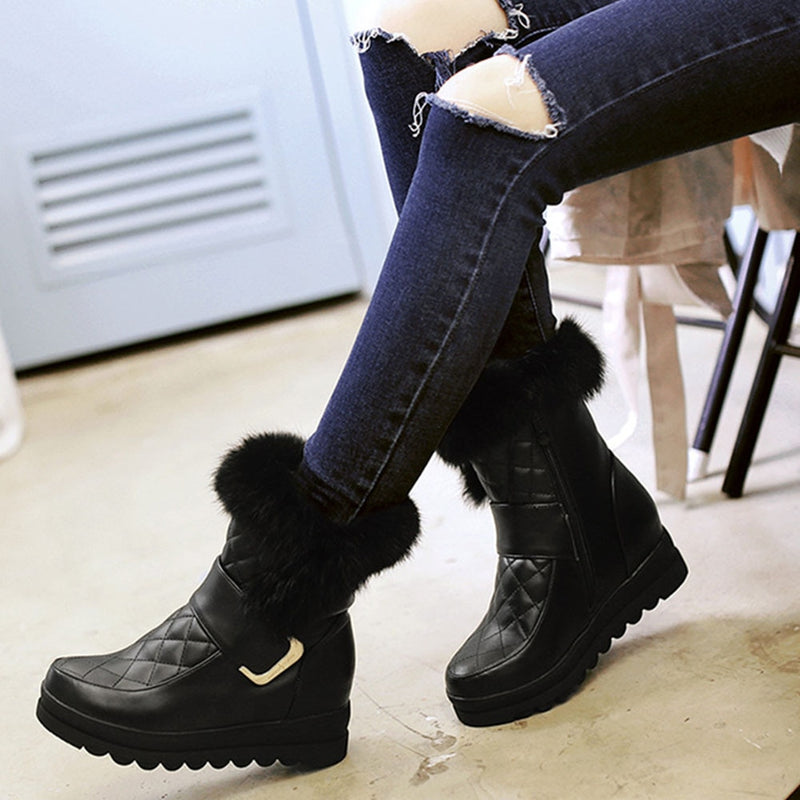 DORATASIA New Winter 34-43 Casual Flat Platform Snow Boots Women Warm Fur Platform Booties Ladies Height Increasing Shoes Woman