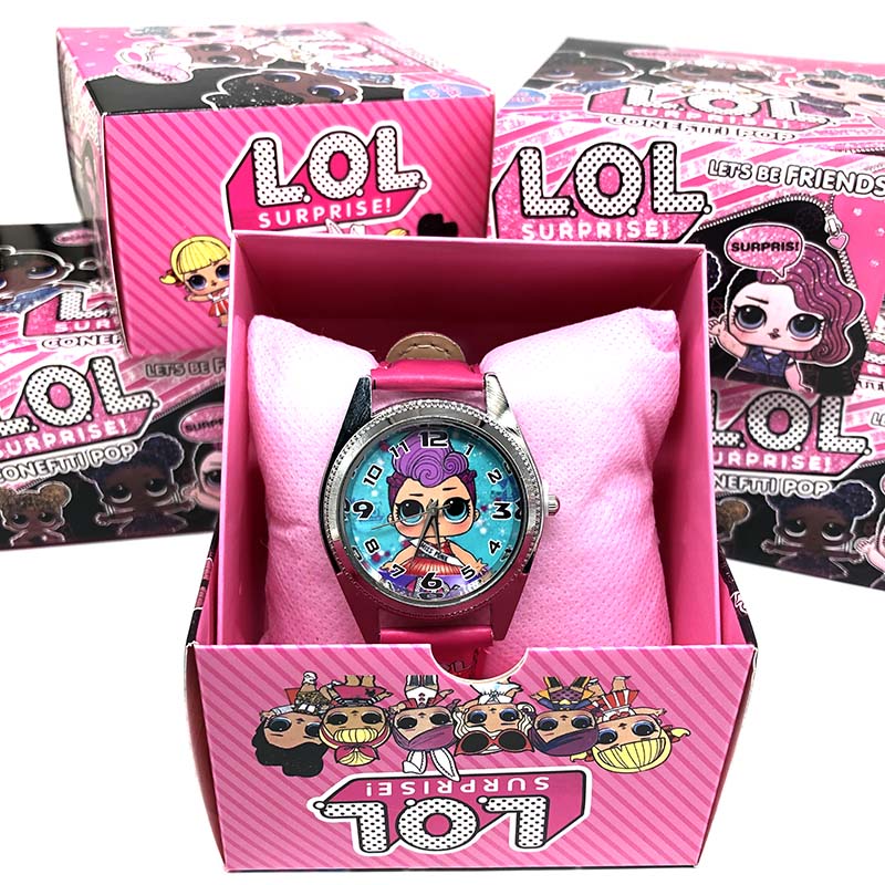 LOL-Überraschungspuppen lols-Puppensilikonuhrkindquarzhandgelenk zufällige Farbe gelegentliches Uhrgeschenkspielzeug des Karikaturmädchens 1pcs Art und Weise