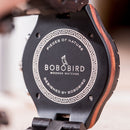 Reloj BOBO BIRD para hombre, relojes elegantes de lujo de madera, cronógrafo militar de cuarzo, gran regalo para hombre, reloj masculino W-R22