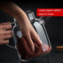 BORREY Big Heat-Resistant Glass Teapot  Flower Tea Kettle Large Clear Glass Fruit Juice Container Ceramic Teapot Holder Base
