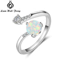 Silberfarbene Damenringe Zirkonia Verstellbarer Wickelring mit synthetischem runden blauen Opal Hochzeit Modeschmuck für Damen