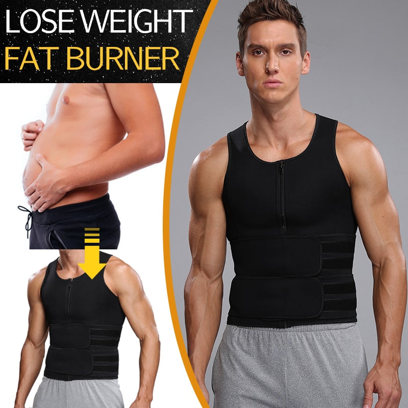 Men Waist Trainer Tank Tops Shapewear Slimming Body Shaper Compression Shirt Underwear for Weight Loss Workout Sauna Sweat Vest