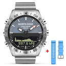Reloj Digital deportivo de buceo para hombre, relojes para hombre, ejército militar, lujo, acero completo, negocios, resistente al agua, 200m, altímetro, brújula, borde norte