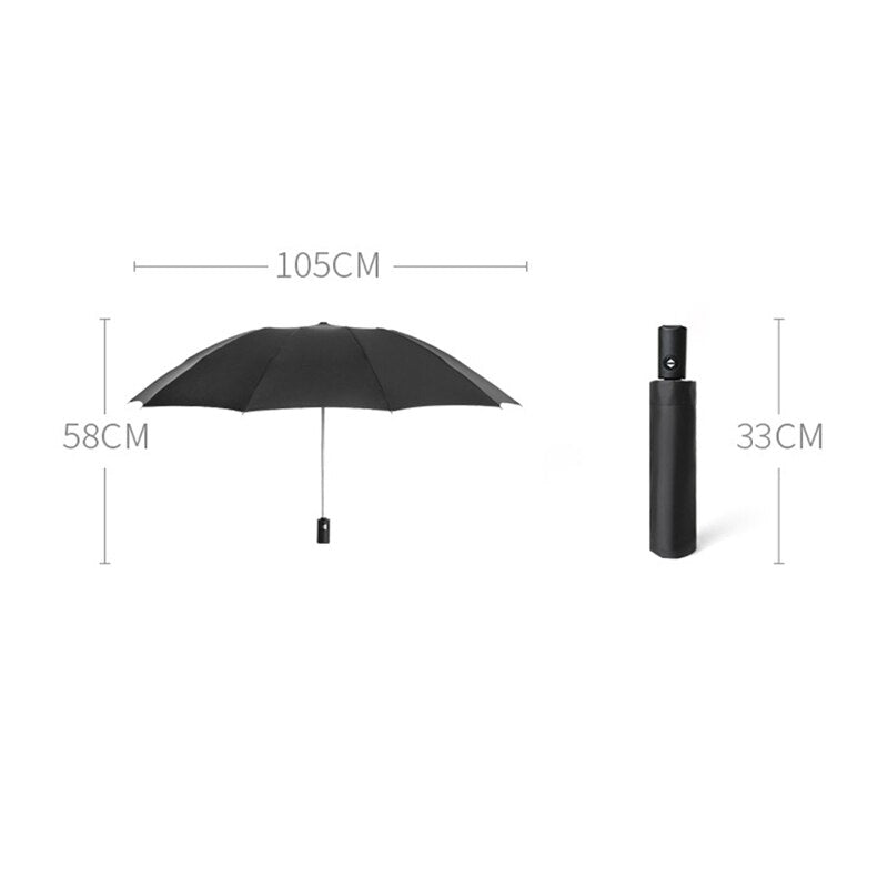 Automatischer LED-Regenschirm mit reflektierendem Streifen, umgekehrter LED-Lichtschirm, nicht automatisch zusammenklappbares, umgekehrtes russisches Lager