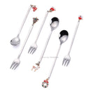 Wholesale Christmas Coffee Spoon &amp; Fork Sets Coffee Stirring Spoon Creative Dessert Tea Spoon Shovel Christmas Gift Box