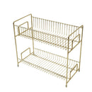 Estante de almacenamiento de cosméticos de Metal de 2 capas, organizador de maquillaje para baño, estantes de almacenamiento de hierro para condimentos de cocina, caja organizadora de maquillaje
