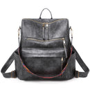 Retro Large Backpack Women PU Leather Rucksack Women&