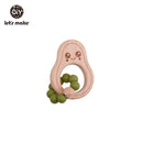 Let's Make 1PC Avocado Wooden Rodent Baby Teether Bracelet Silicone Beads Beech Accessories Toys Shower Gift Wood Rattles Nurse