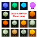 Customized 3D Print Moon Lamp 2/16 Colors  Change USB Rechargeable Night Light Touch/Remote Control Valentine&