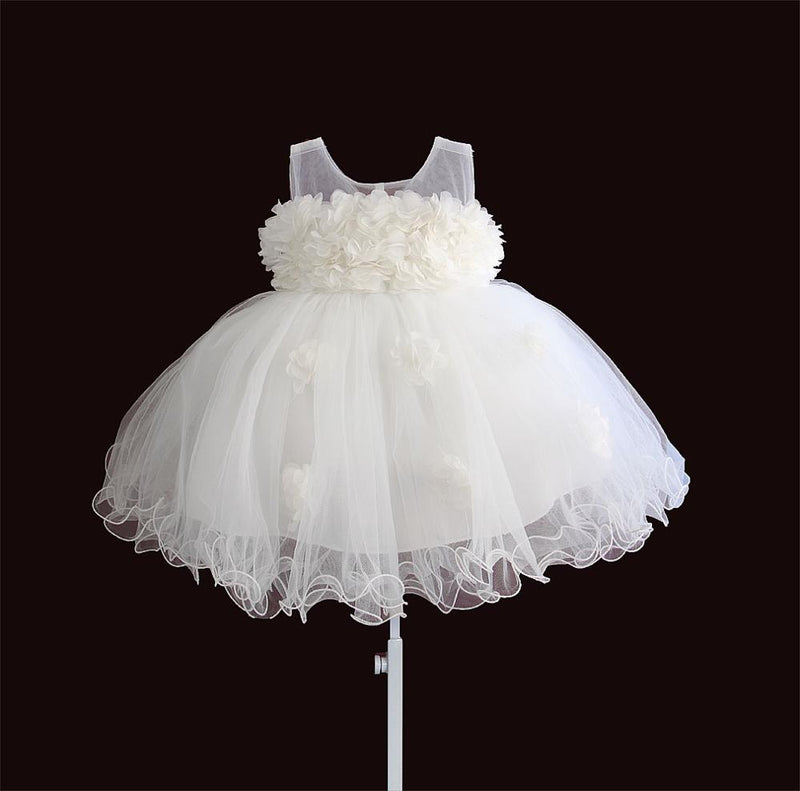 Babykleider Spitzeblumenkinder, die Prinzessinhochzeitstaufekinder kleiden, tragen 1 Jahrgeburtstag vestido infantil 6M-4Y