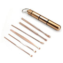 Brainbow 6pcs/set Ear Wax Pickers Stainless Steel Earpick Wax Remover Curette Ear Pick Cleaner Ear Spoon Care Ear Cleaning Tools