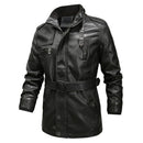 Mountainskin Leather Jacket Mens 2022 Winter Long Men's Motorcycle PU Windbreaker Fashion Slim Fit Male Brand Clothing 6XL SA810