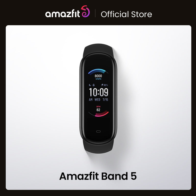 Amazfit Band 5 Pulsera inteligente Pantalla a color Rastreador de ejercicios Impermeable Bluetooth compatible 5.0 Pulsera inteligente deportiva