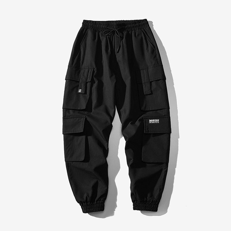 LAPPSTER Men Black Embroidery Joggers Pants 2022 Man Streetwear Cargo Pants Male Pocket Sweatpants Grey Tactical Pants Plus Size